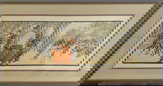 Signed W. PENCIL Hyde Park Litograph