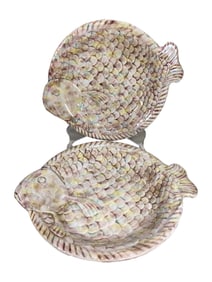 2 Vintage Italian PV Fish Serving Plates