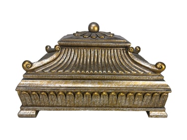 Silvered Composition Jewelry Box