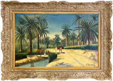 Signed E. Vincent Orientalist Oil on Canvas