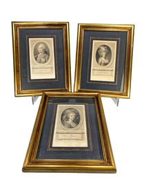 Louis XVI, Maria Antoinette & Mme Elizabeth Engravings by Danguin