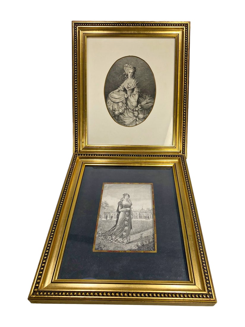 2 Old French Framed Engravings (1 of 5)
