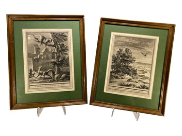 2 Old French Animals Engravings