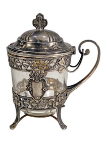 Antique 833 Silver Continental Mustard Pot