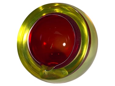 Probably Italian Sommerso Murano Glass Ashtray