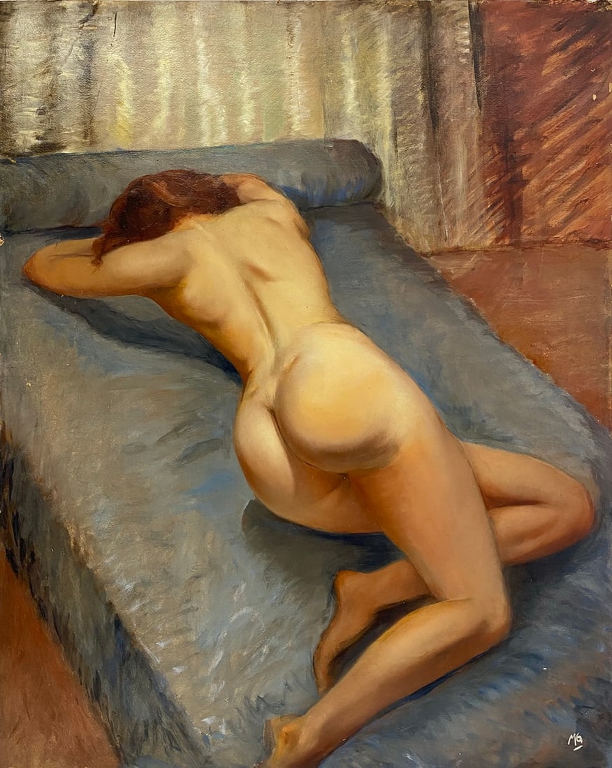Marc Olivier GREGOIRE (1897-1991) French Nude Painting: Marc Olivier GREGOIRE (1897-1991) French Nude Painting. 41 x 31 3/4 in.Good condition. Local Pick up call one day before to make an appointment. TO SHIP THIS ITEM IN USA OR INTERNATIONAL, PLEASE CONTA