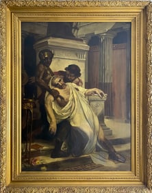 Antique European Oil on Canvas Painting