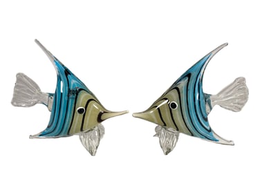 HQT Art Glass Fishes Statues