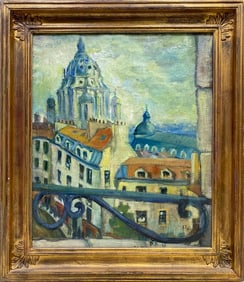 1949s Paris View Oil on Canvas by Achiardi