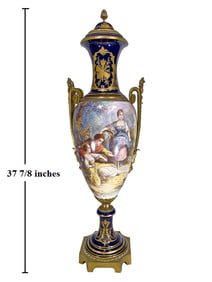 Antique French Sevres Porcelain & Bronze Urn