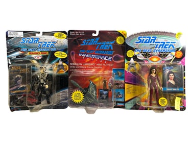 Star Trek Capt. Jean Luc Picard, Cons. Deanna Troi & Starship Toys