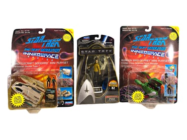 Star Trek Kirk, Shuttlecraft Goddard & Kingon Bird of Prey Toys