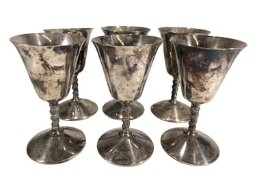 6 Primerose EP Silverplated Brass Goblets