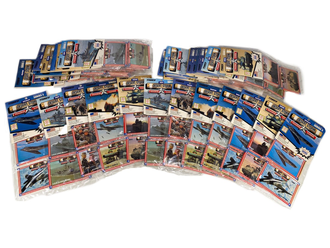 42 Kits, 10 Cards Each Desert Storm Trading Cards: 42 Kits, 10 Cards Each Desert Storm Trading Cards. 10 1/2 x 4 1/2 x 4 in all together package.Good condition. Local Pick up call one day before to make an appointment. TO SHIP THIS ITEM IN USA OR INTE