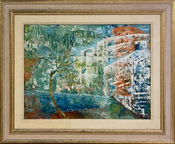 Signed S. ETKIN Oil on Cardboard Painting