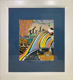 1960 Mixed Media Persian Painting signed Jud D