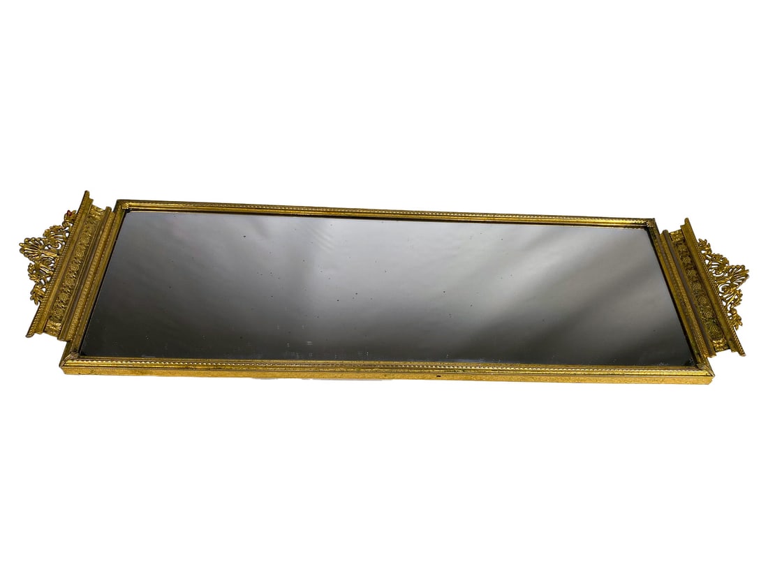 Vintage Gilt Bronze Mirrored Glass Tray (1 of 4)