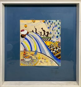 1960 Mixed Media Persian Painting signed Jud D