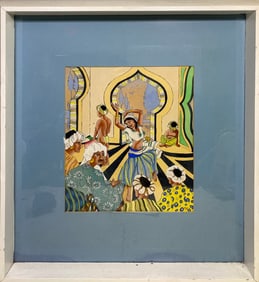1960 Mixed Media Persian Painting signed Jud D