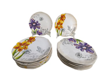 12 China Hand Painted Porcelain Plates
