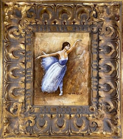 Signed W. HARRIS Ballerina Oil on Canvas