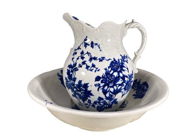 Empire Trenton, NJ Lily Pottery Pitcher & Basin Bowl