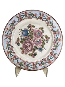 Grande Anssiette Roses Porcelain Plate