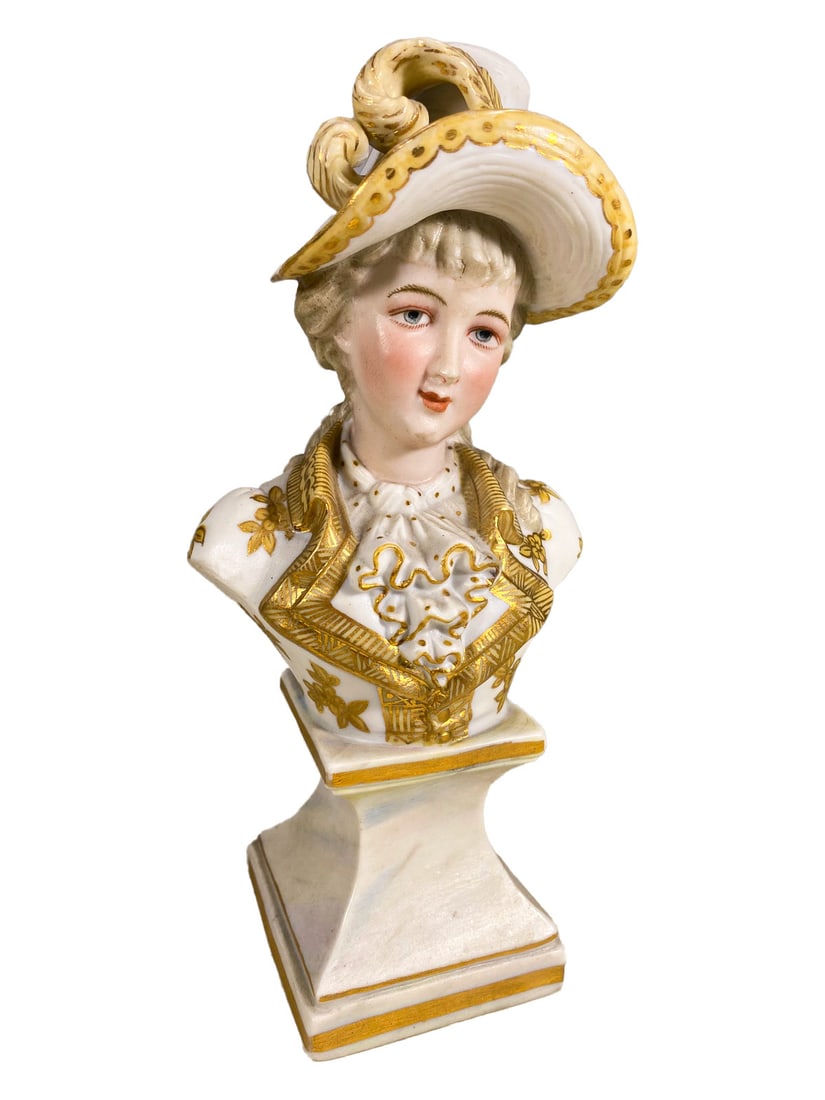 Antique French Bisque Porcelain Bust: Antique French Bisque Porcelain Bust. 7 7/8 x 3 1/2 x 3 in.Good condition. Local Pick up call one day before to make an appointment. TO SHIP THIS ITEM IN USA OR INTERNATIONAL, PLEASE CONTACT THE SHIPP