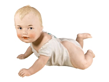 Gebruder Heubach Germany Baby Piano Porcelain Statue