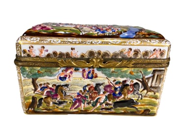 Antique Capodimonti Porcelain Box
