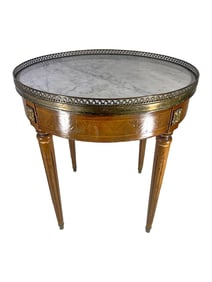 French Louis XVI Style Marble Top Round Table