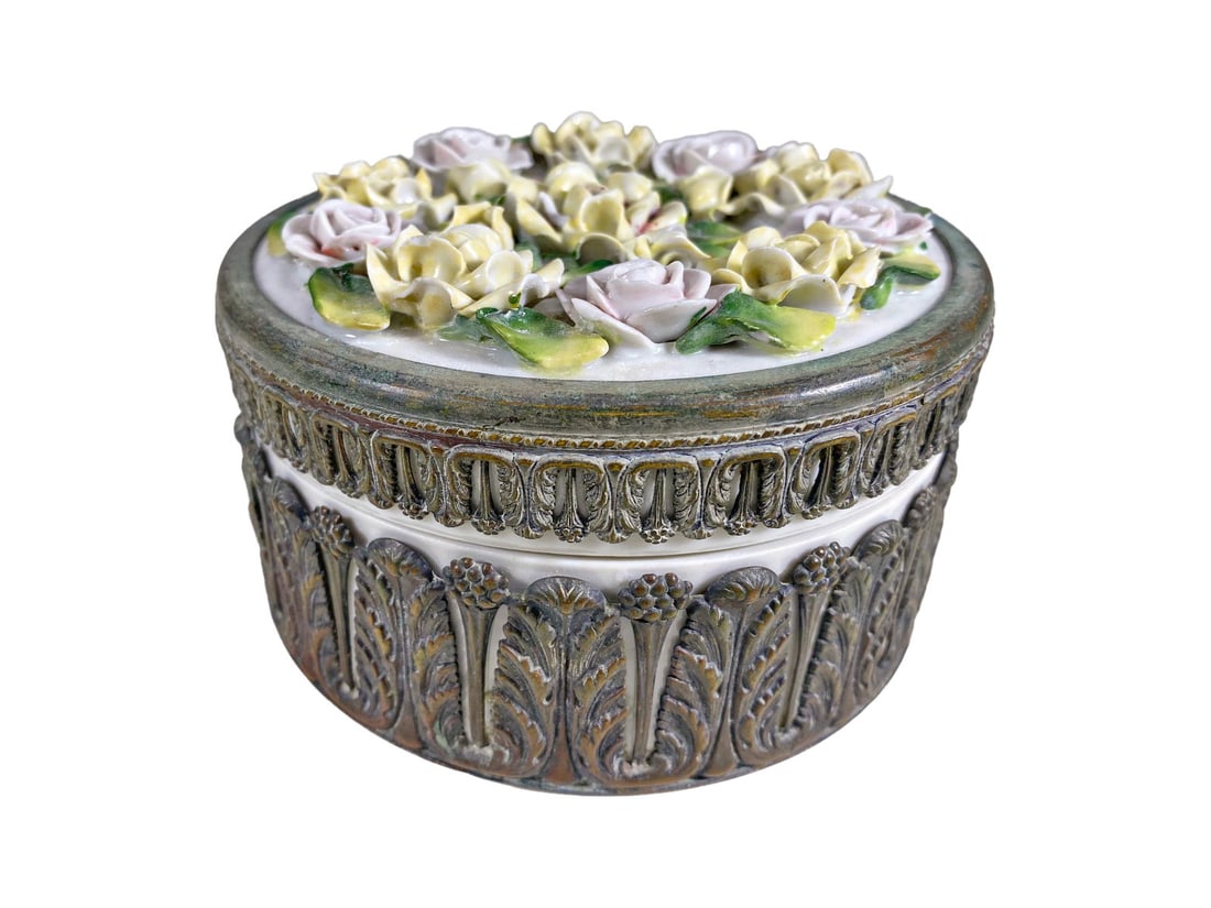 Antique German Bronze & Porcelain Box (1 of 6)