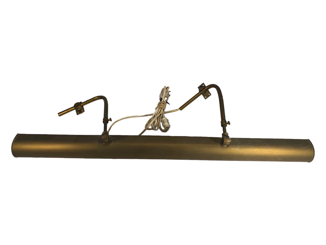 Vintage Brass Attached Painting 4 Lights (1 of 4)