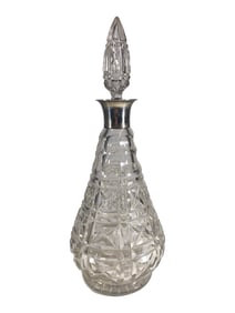 Antique London 950 Silver & Crystal Decanter