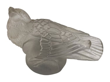 Probably Lalique Sparrow Frosted Glass Fig
