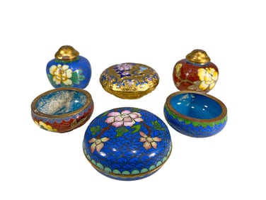 Chinese Set of 6 Cloisonne Small Pieces