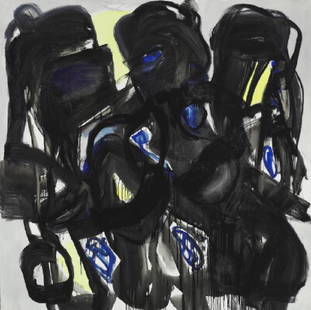 Mogens Andersen: Untitled, 1984. Signed an dated on the: Untitled, 1984. Signed an dated on the reverse. Oil on canvas. 195×195 cm. Unframed. Exhibited: "Fra Atelieret", Randers Kunstmuseum and Nivågaard Malerisamling, 2002. This lot is subject to Artist'