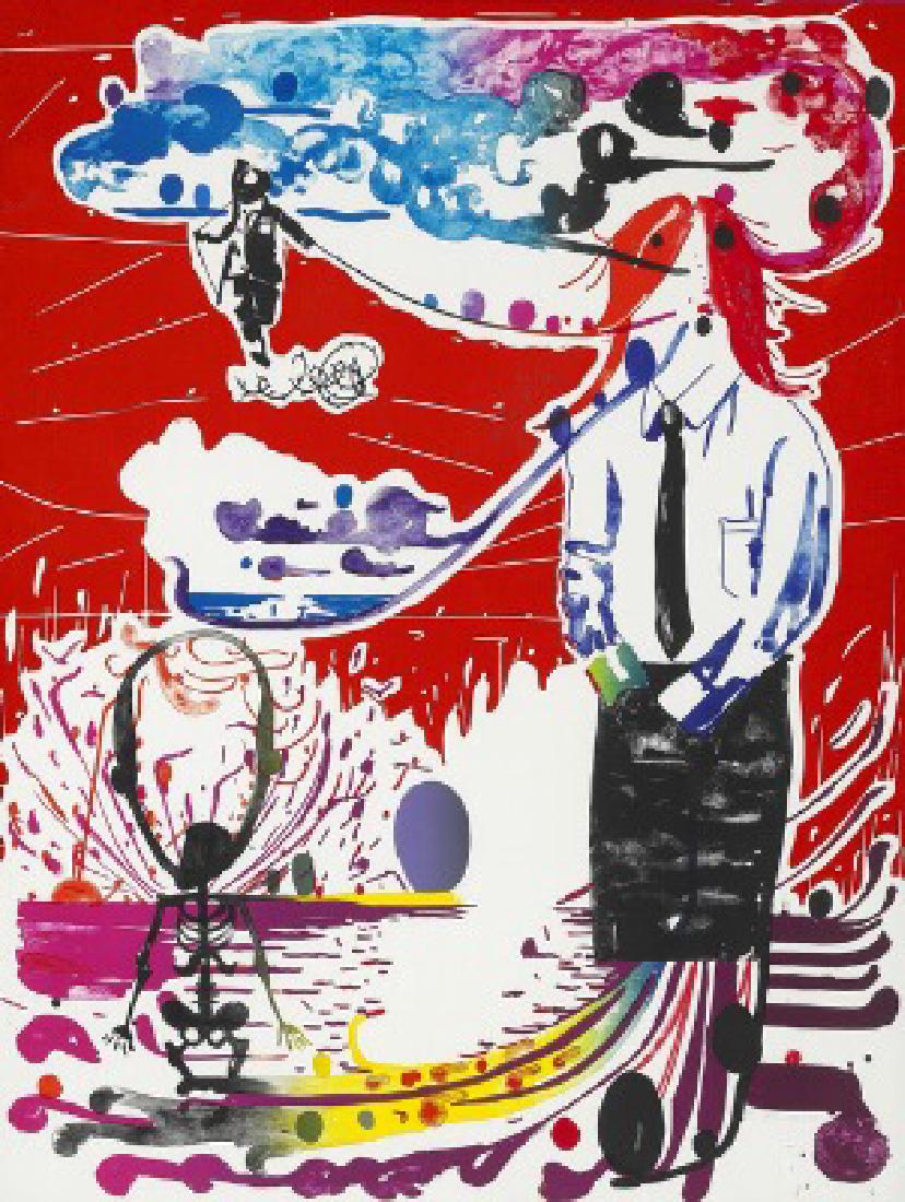 John Kørner: "Kamilla at Night (black)" from the series: "Kamilla at Night (black)" from the series "City Rats", 2009. Signed John Kørner, 8/14. Published and printed by Edition Copenhagen. Lithograph in colours on Arches. Sheet size 160×122 cm. In frame