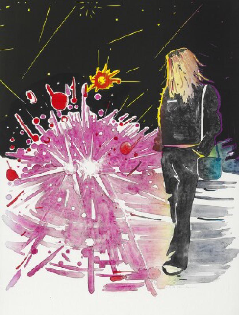 John Kørner: "Paulina" from the series "Women for: "Paulina" from the series "Women for Sale", 2010. Signed John Kørner, e.a 2/3. Published and printed by Edition Copenhagen. Lithograph in colours on Arches. Sheet size 160×122 cm. In frame designed