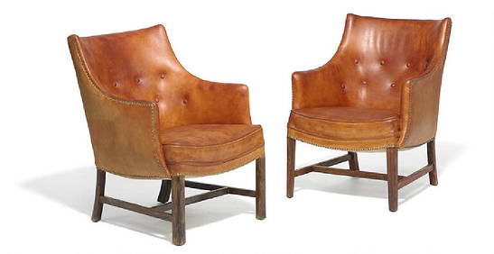Fritz Henningsen Stained Beech Frame Easy Chair Fritz Henningsen Stained Beech Frame Easy Chair