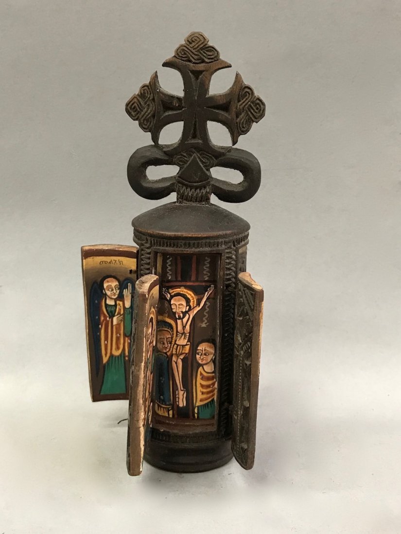 Ethiopian Coptic Hand Painted Wooden Altar Icon (1 of 5)