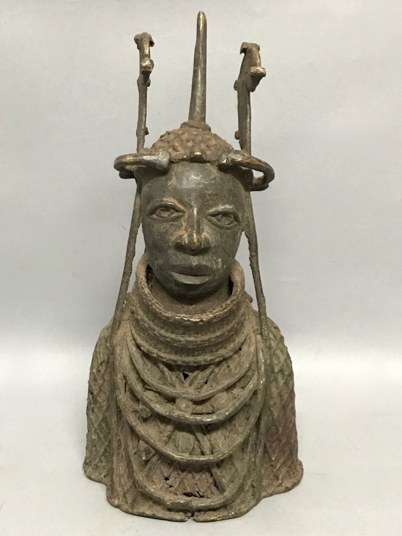 Benin Bronze Head Warrior (1 of 6)