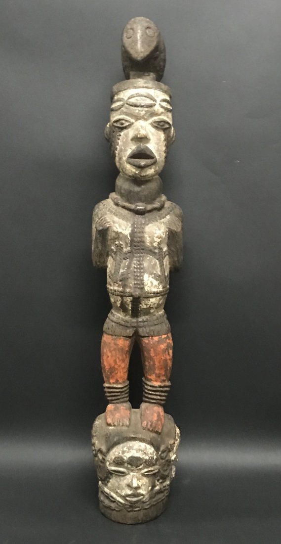 Ibo Sculpture: African Art Ibo Sculpture from Nigeria. The dimension 27 inches high x 5.5 inches wide. The packing and shipping cost with insurance for domestic is $45.00 flat rate shipping within the Continental US