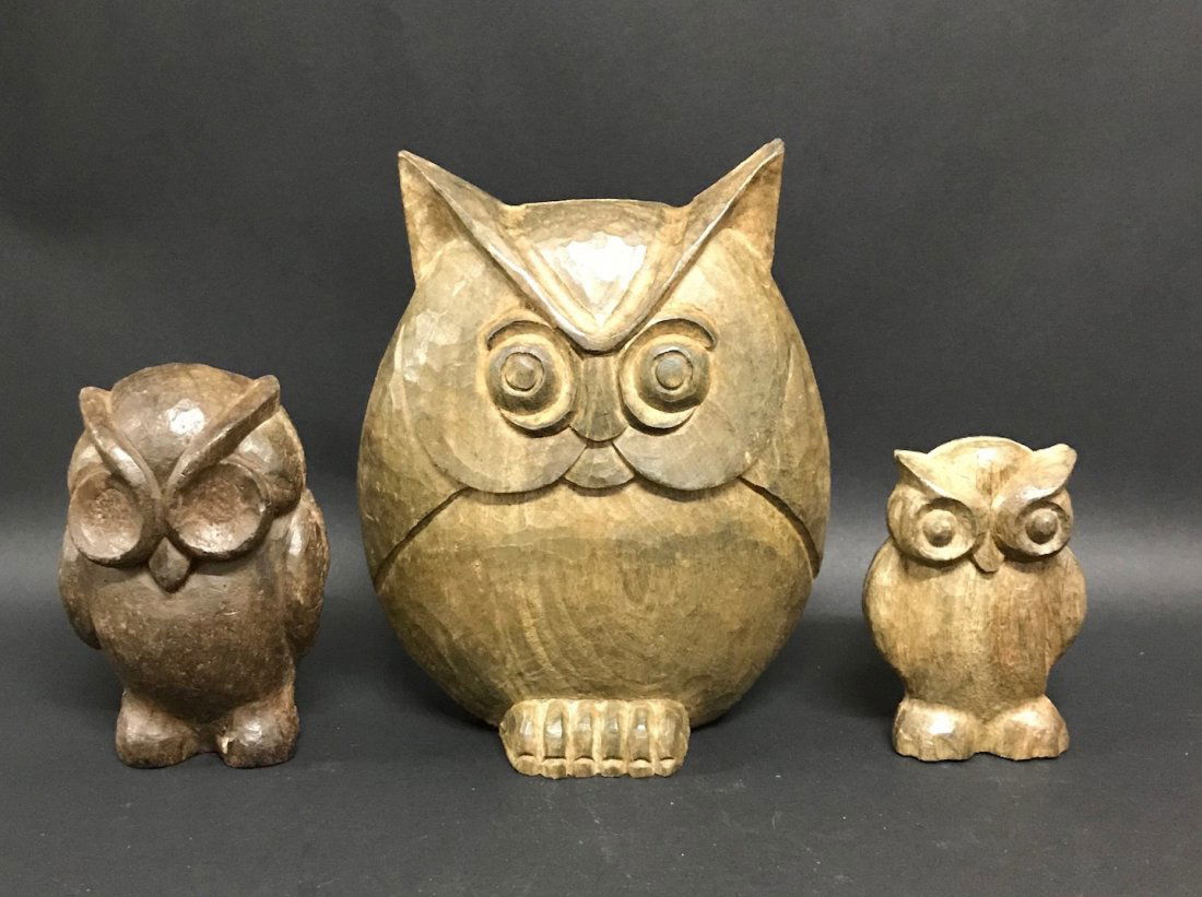 3 pieces Owl Pattern/Sculpture (1 of 5)