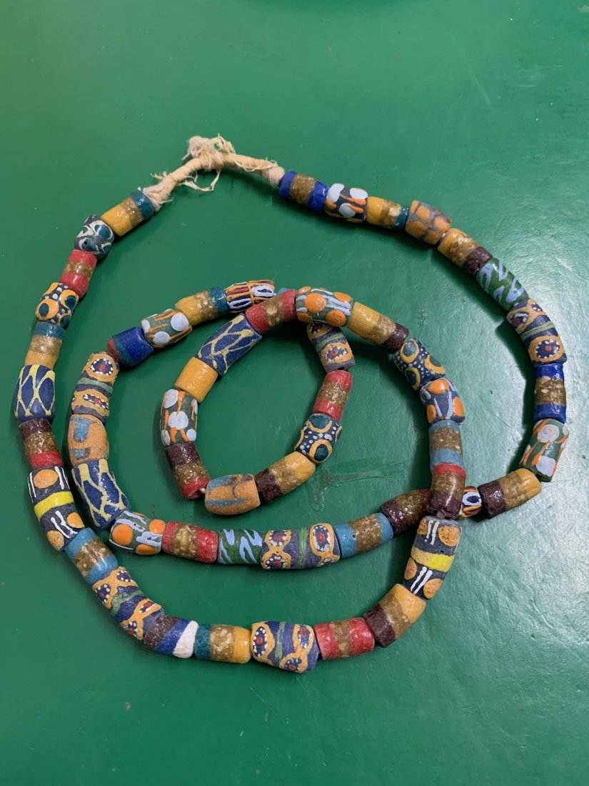 Glass Beads: African Tribal Art Glass Beads, Dimension is 40 rounds. The shipping cost for domestic is $15.00 flat rate shipping within the Continental US, international foreign shipping rates are determined by lo