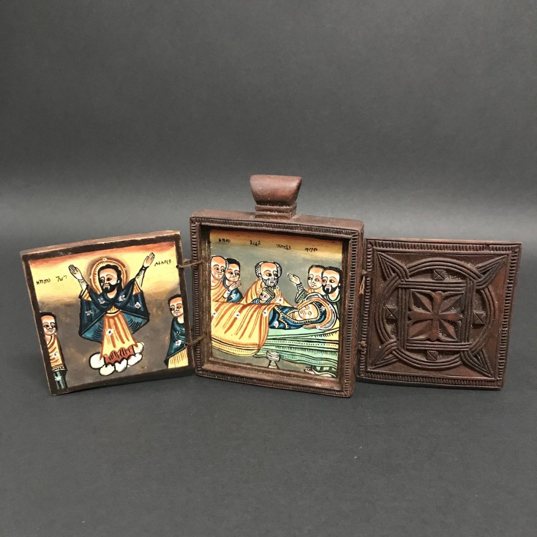 Ethiopian Hand Painted Wooden Altar Icon (1 of 5)