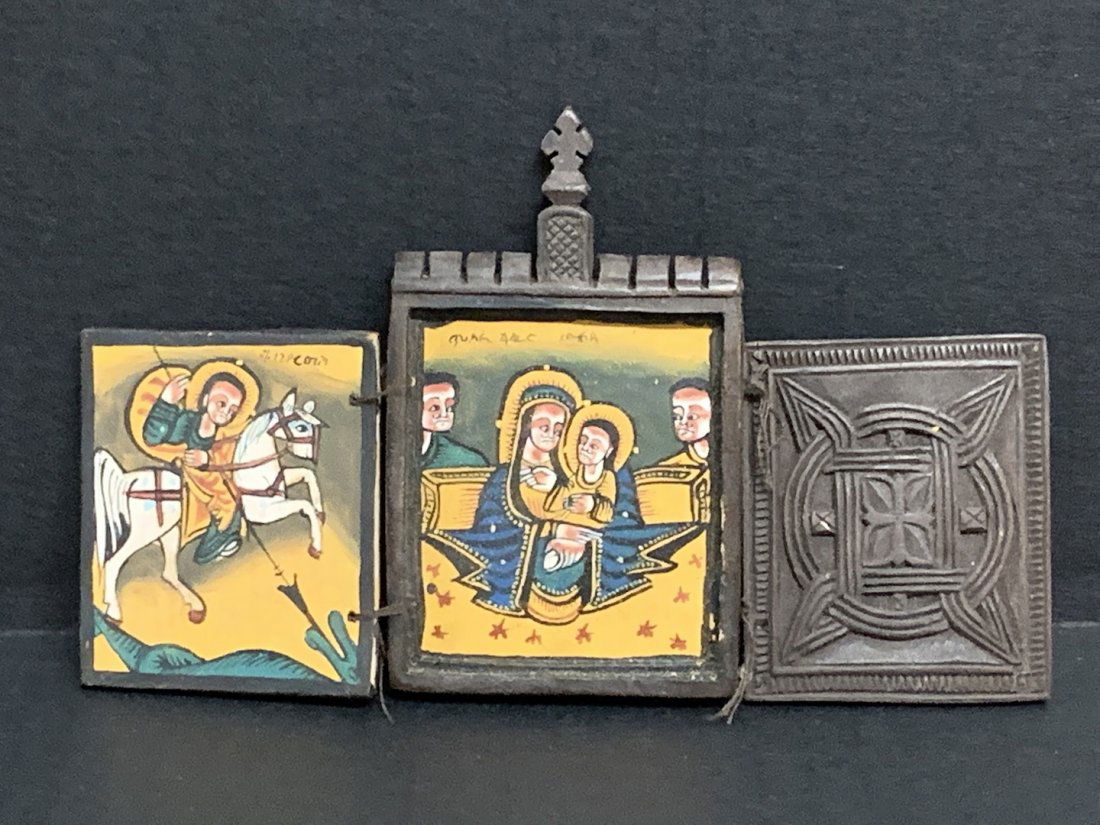 Ethiopian Hand Painted Wooden Altar Icon (1 of 6)