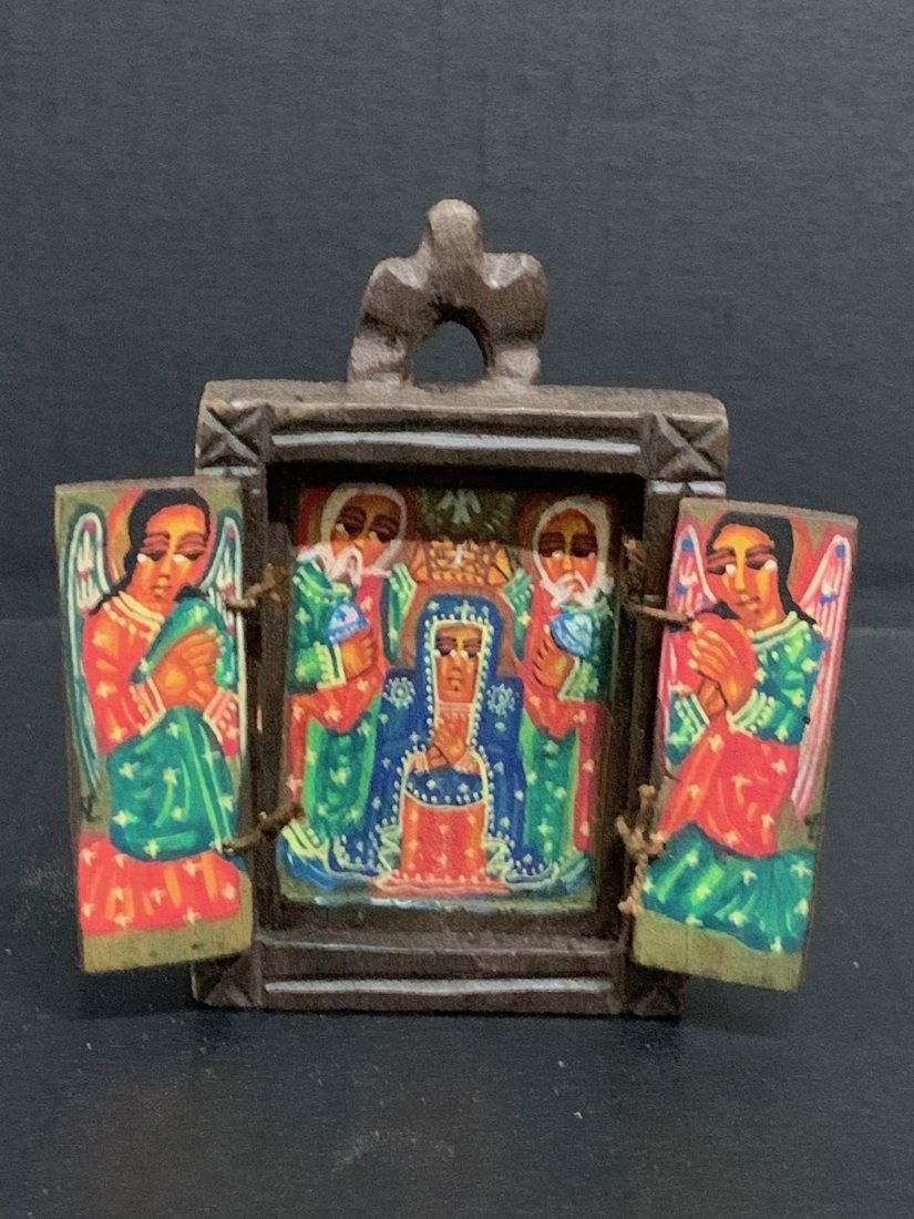 Ethiopian Hand Painted Wooden Altar Icon (1 of 5)