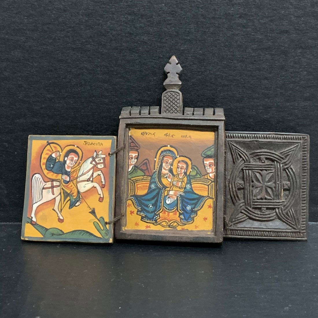 Ethiopian Hand Painted Wooden Altar Icon (1 of 6)