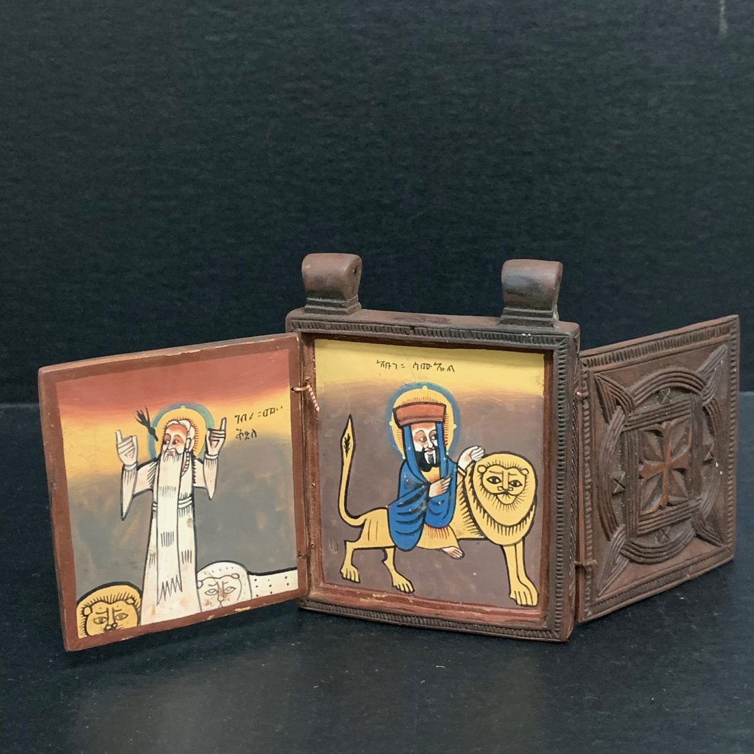 Ethiopian Hand Painted Wooden Altar Icon (1 of 6)